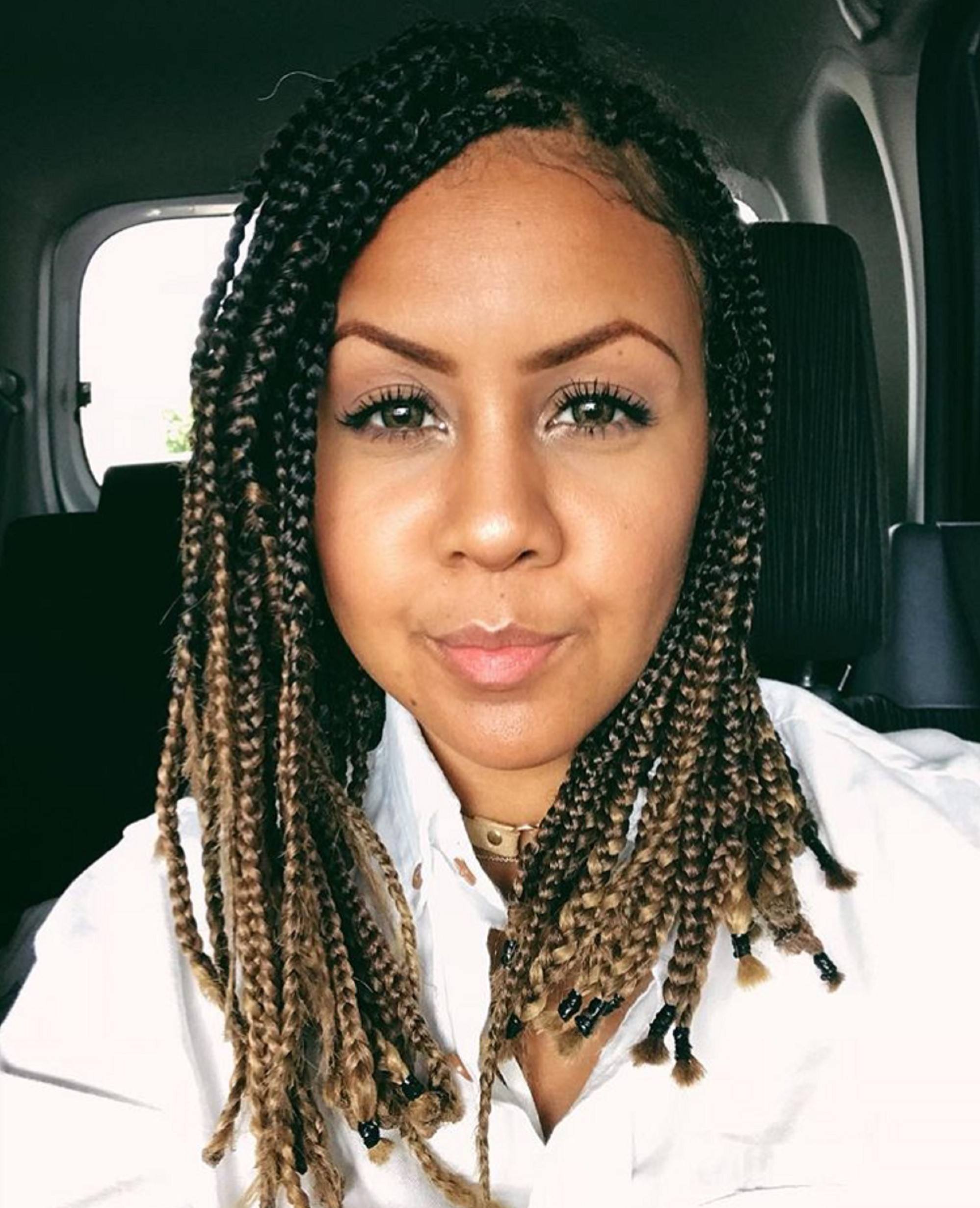 Box braids finalizadas com baby hair