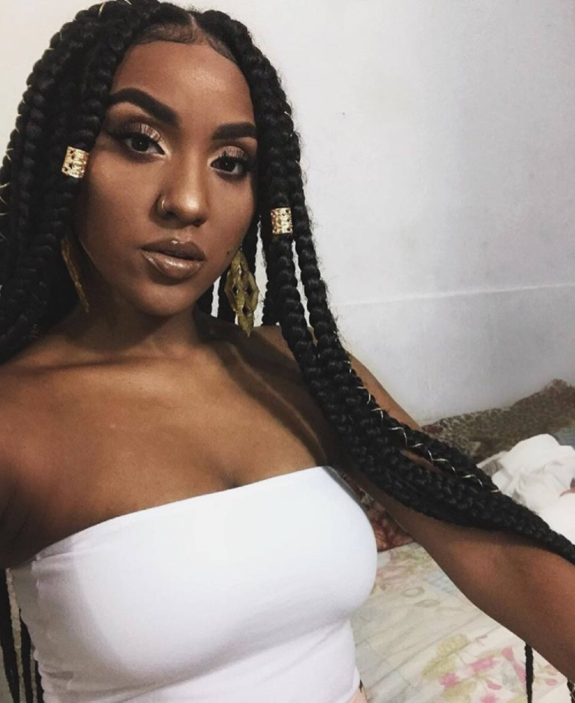 Box braids finalizadas com baby hair