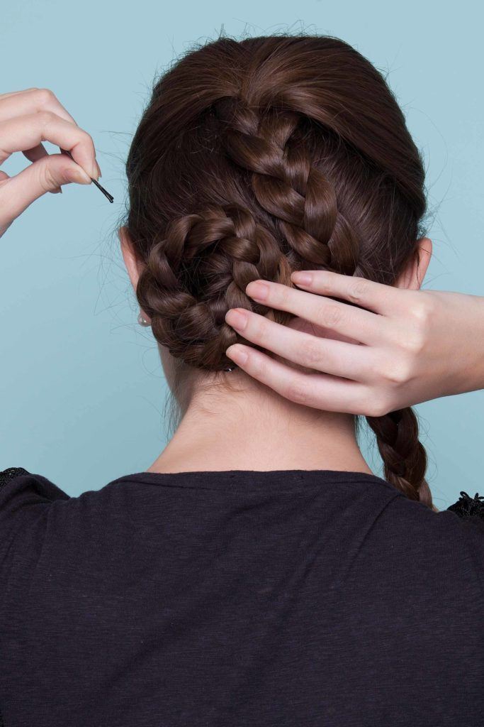 coque chignon com trança dupla 1