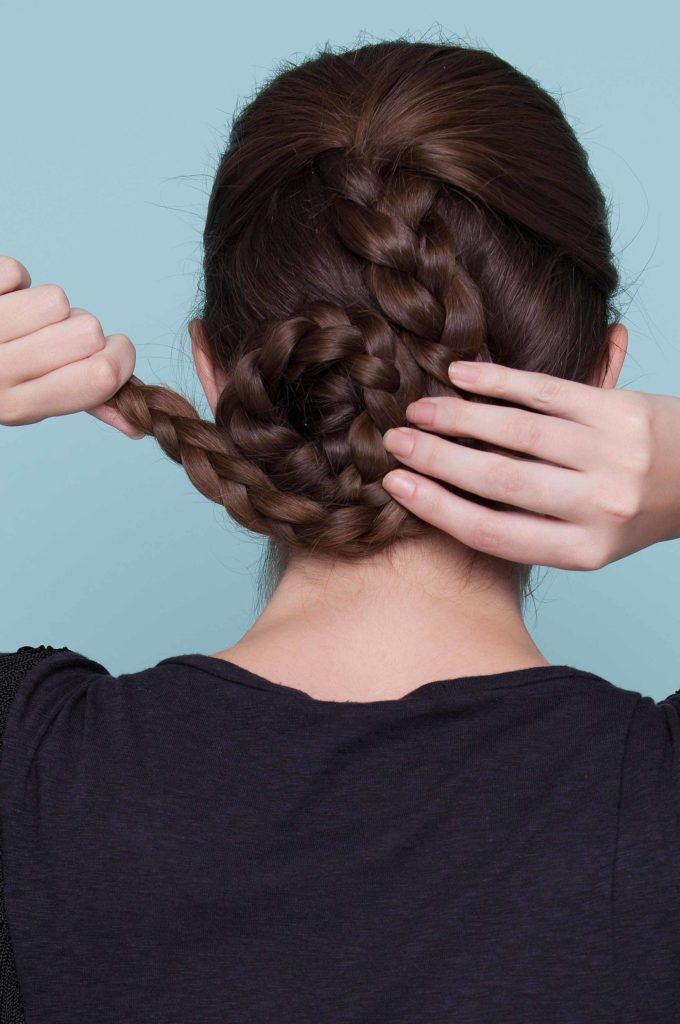 coque chignon com trança dupla 1