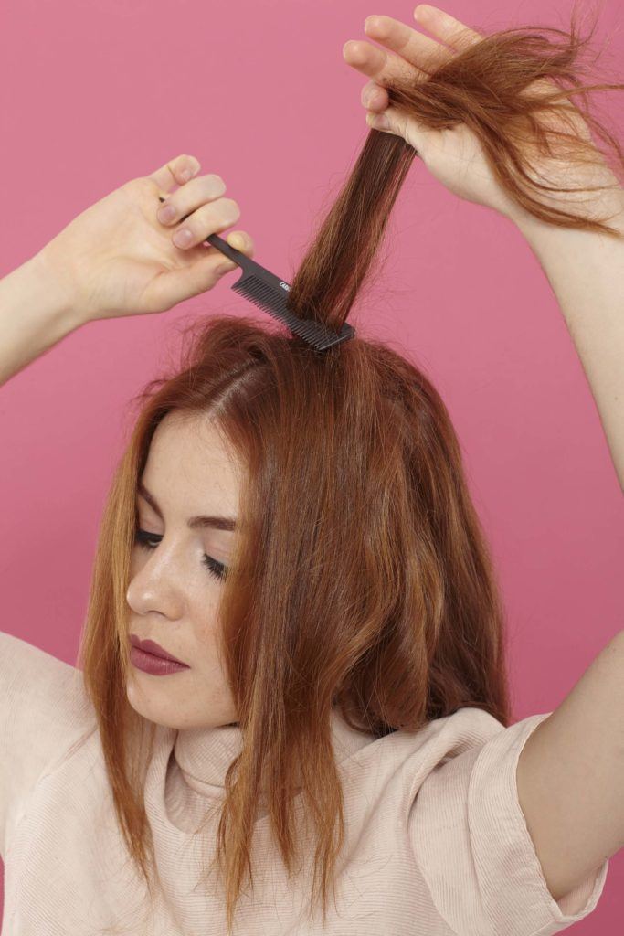 modelo de Penteado colmeia com ondas