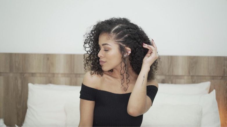 penteado lateral com twists