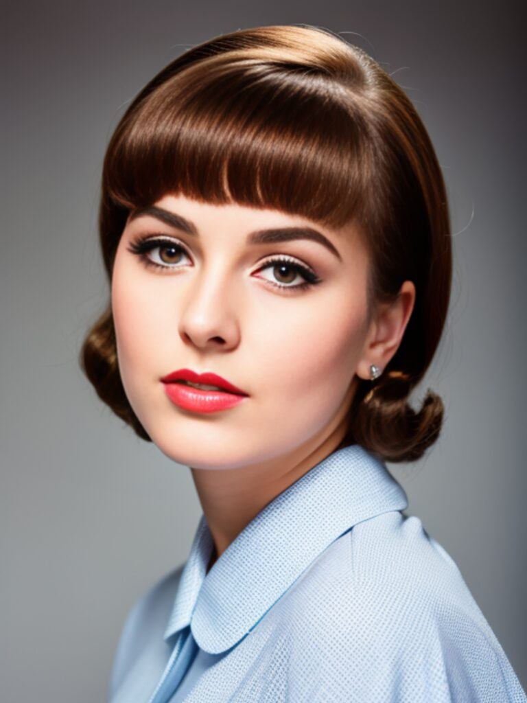 cabelo com franja usada nos anos 60