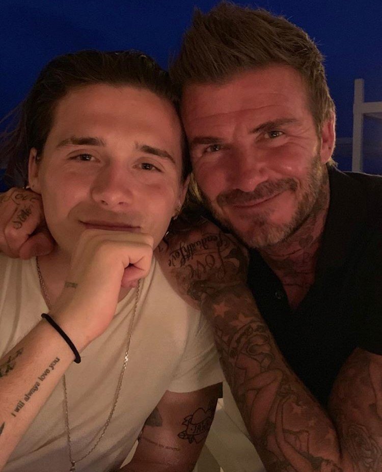 David Beckham com seu filho Romeu Beckham