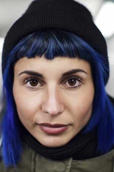 cabelo azul da meia noite