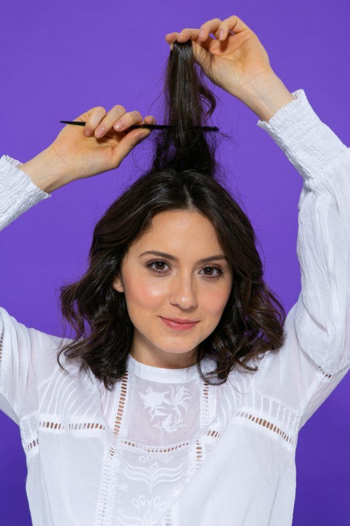 desfiando o cabelo no topo