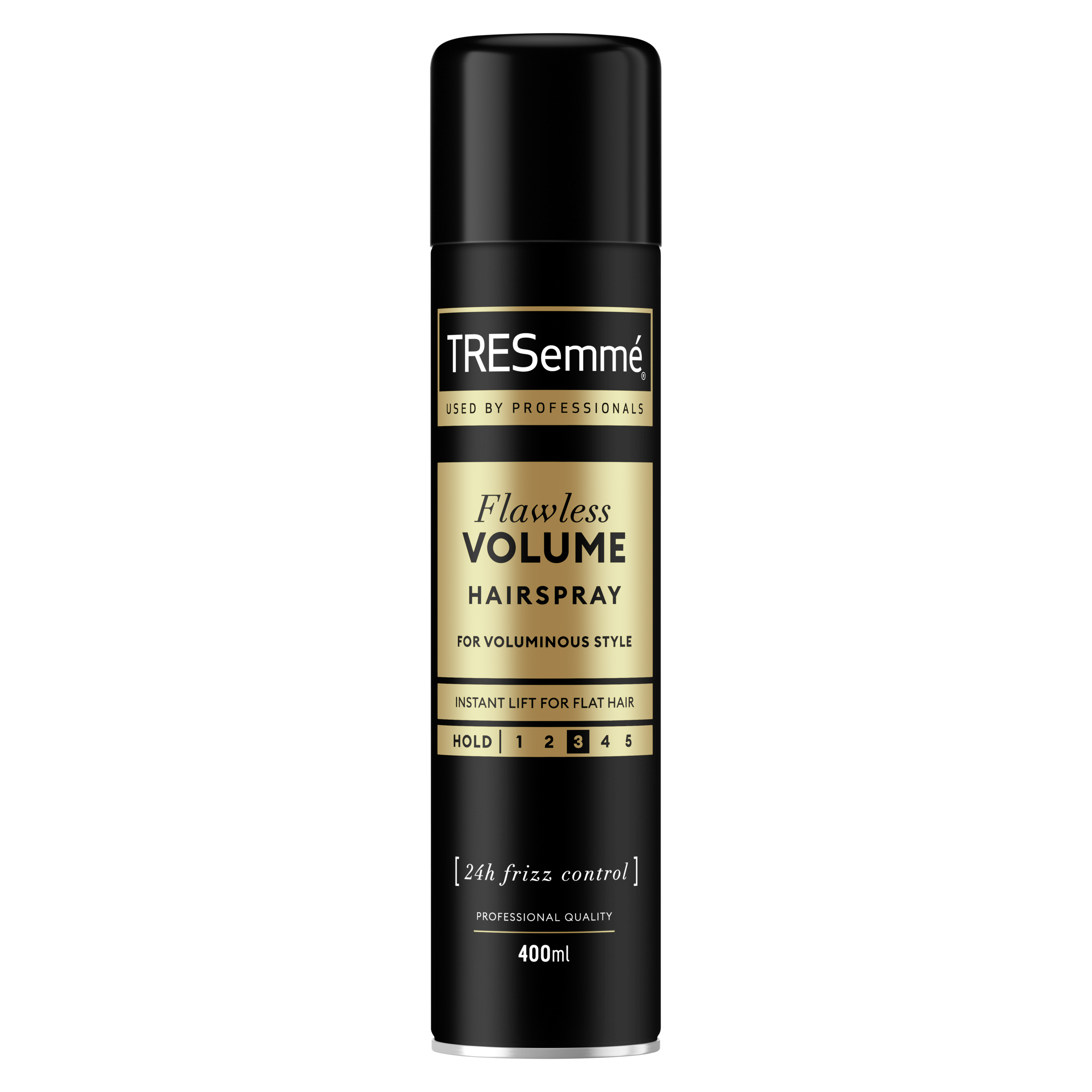 A 400ml can tresemme flawless volume hairspray packshot