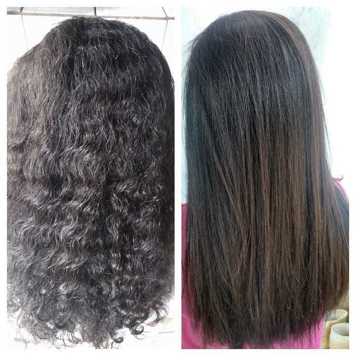 Selagem em cabelo crespo antes e depois