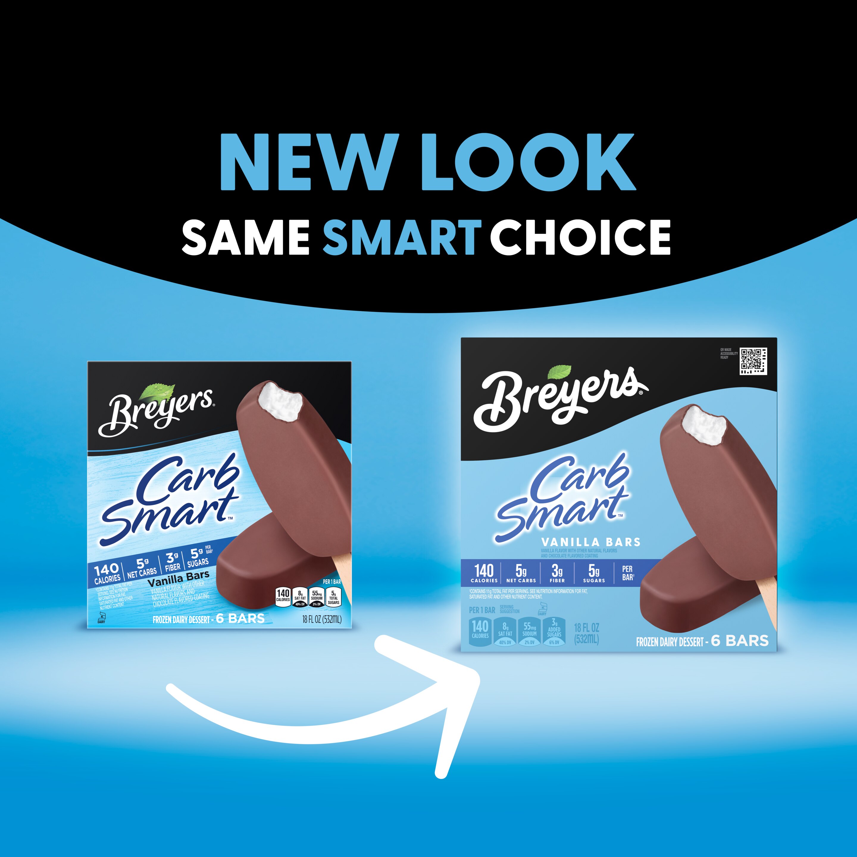 A visual highlighting the new Breyers pack design