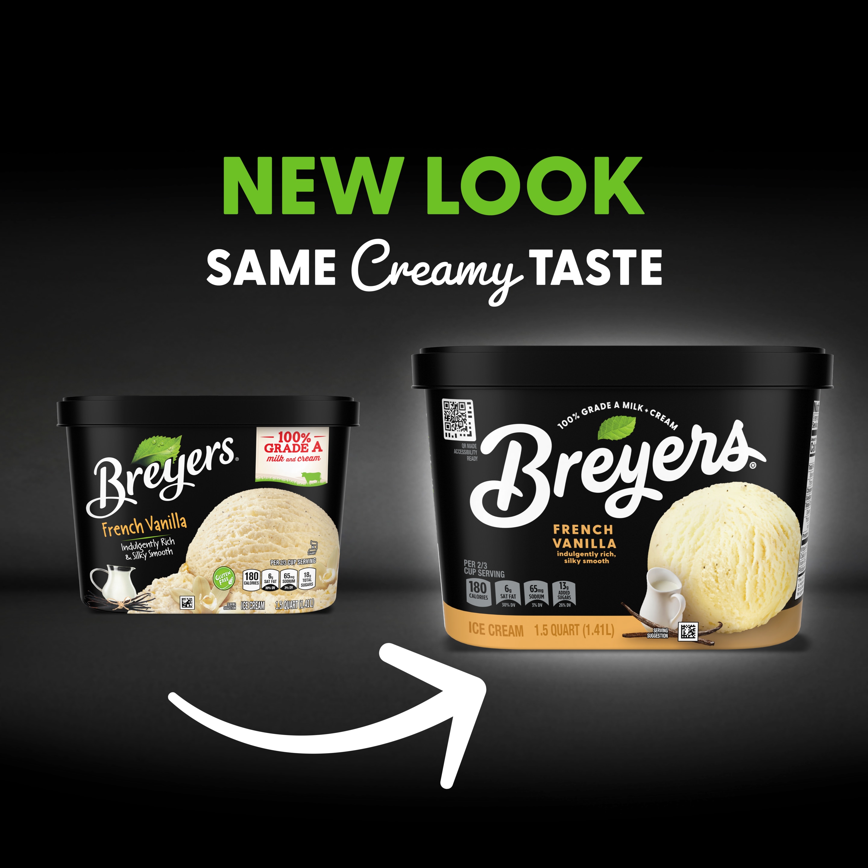 A visual highlighting the new Breyers pack design
