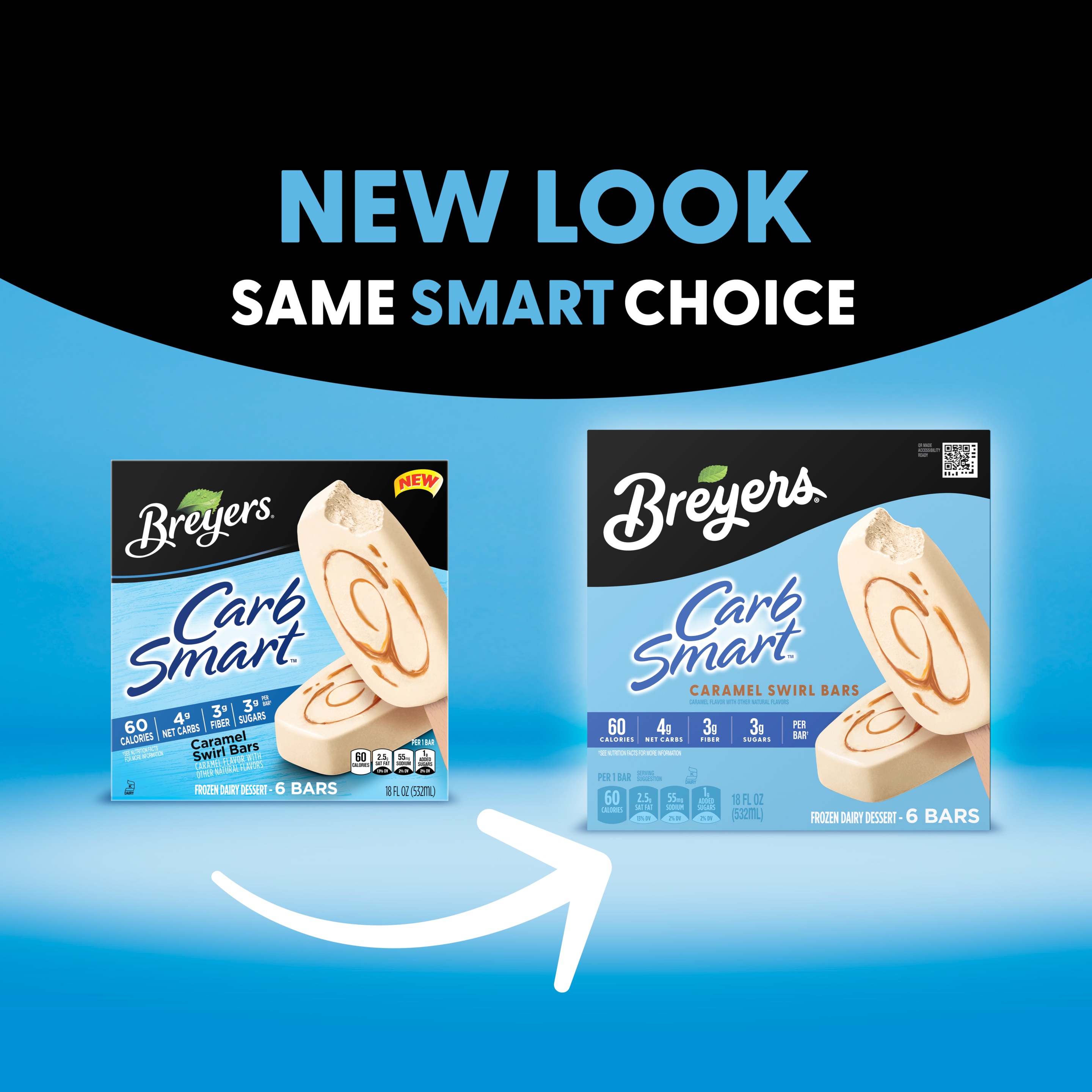 A visual highlighting the new Breyers pack design