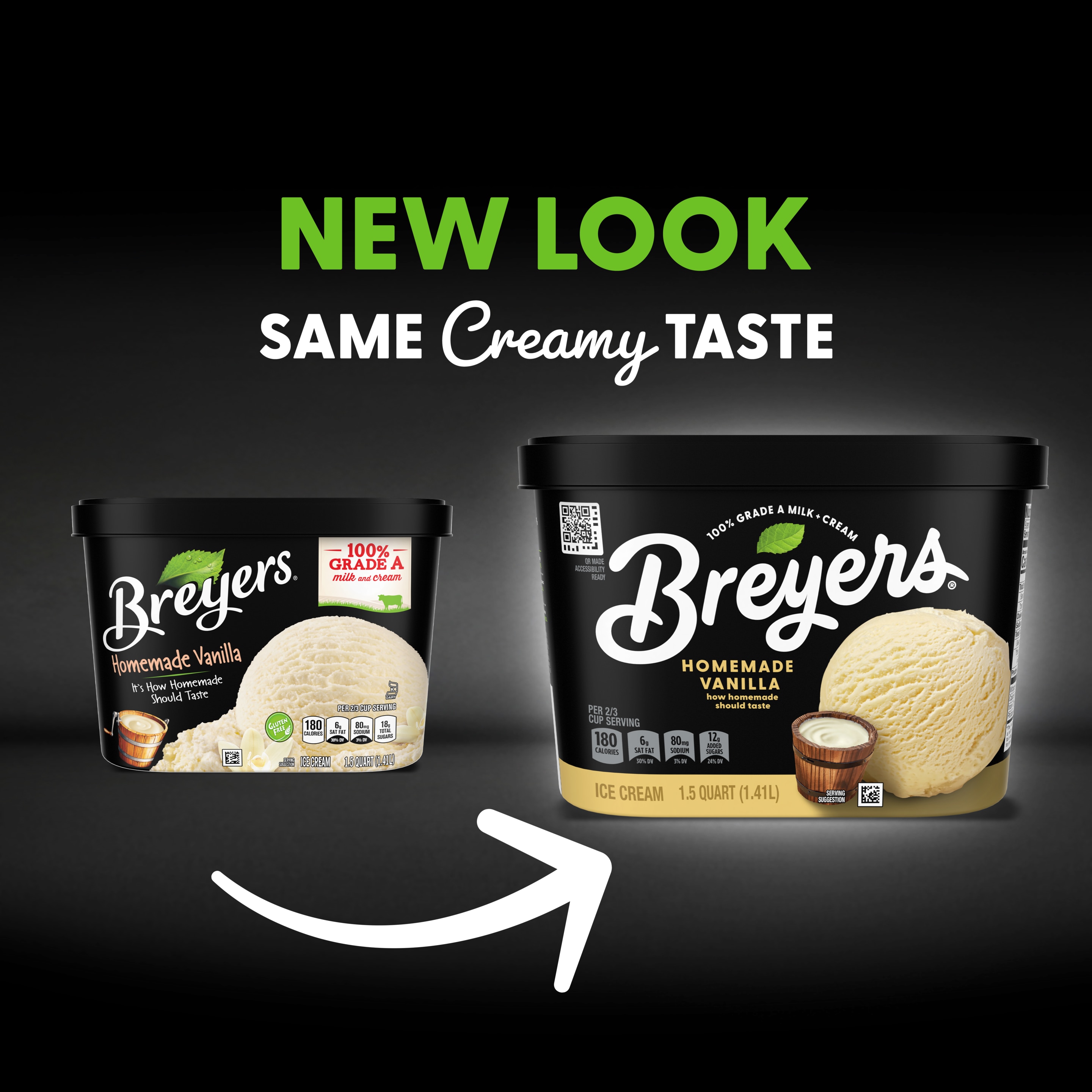 A visual highlighting the new Breyers pack design