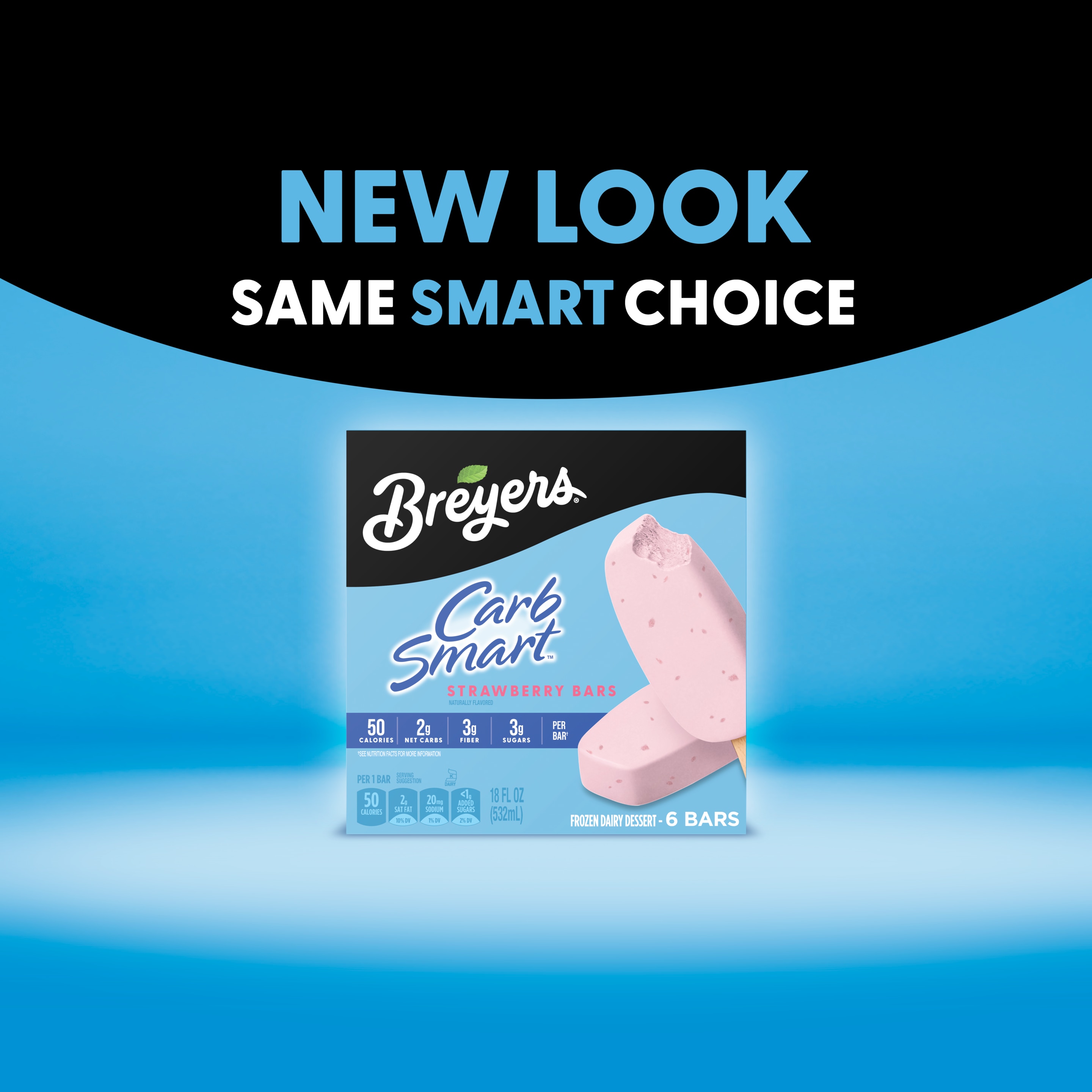 A visual highlighting the new Breyers pack design
