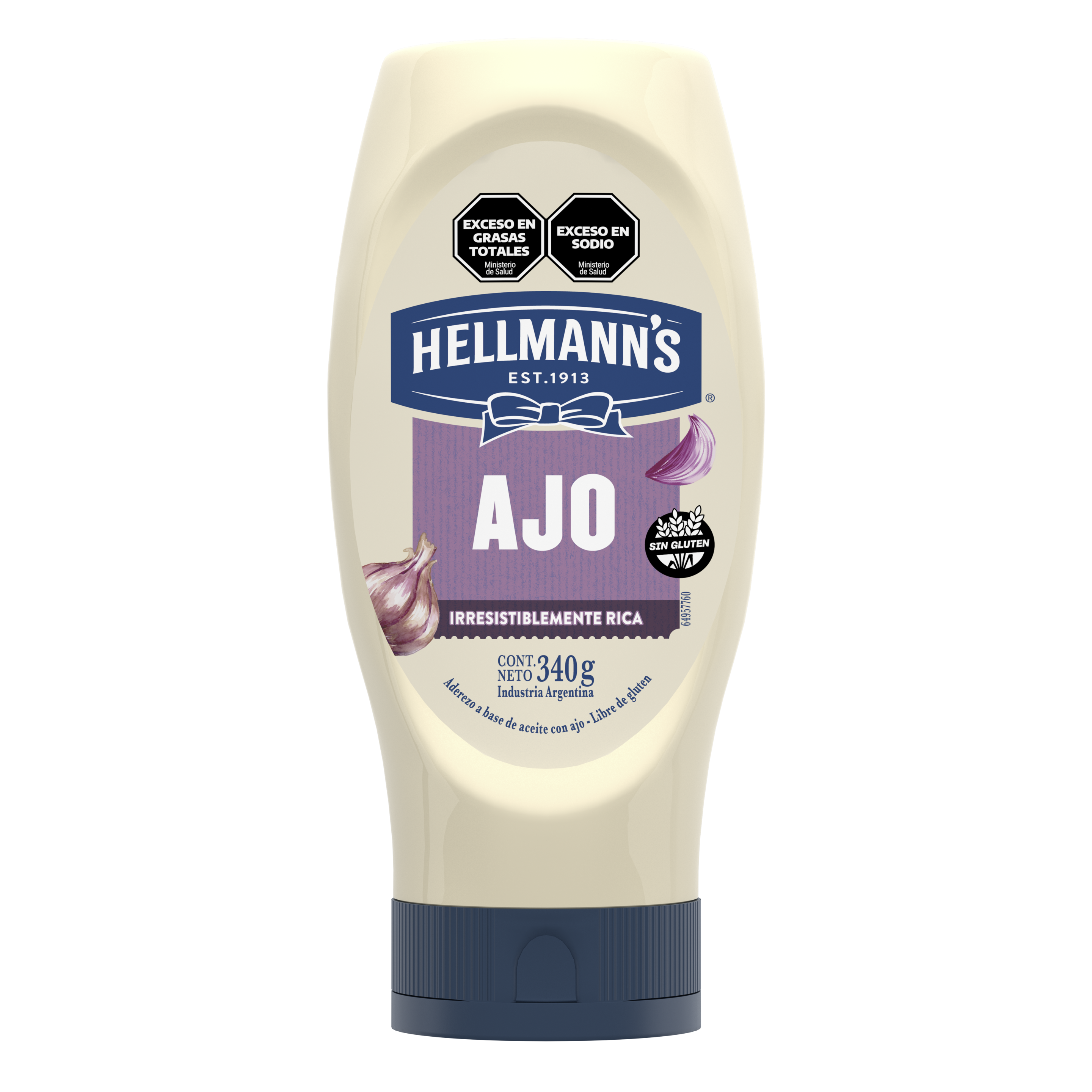 Imagen de envase Squeeze de Hellmann's Ajo 340 gramos