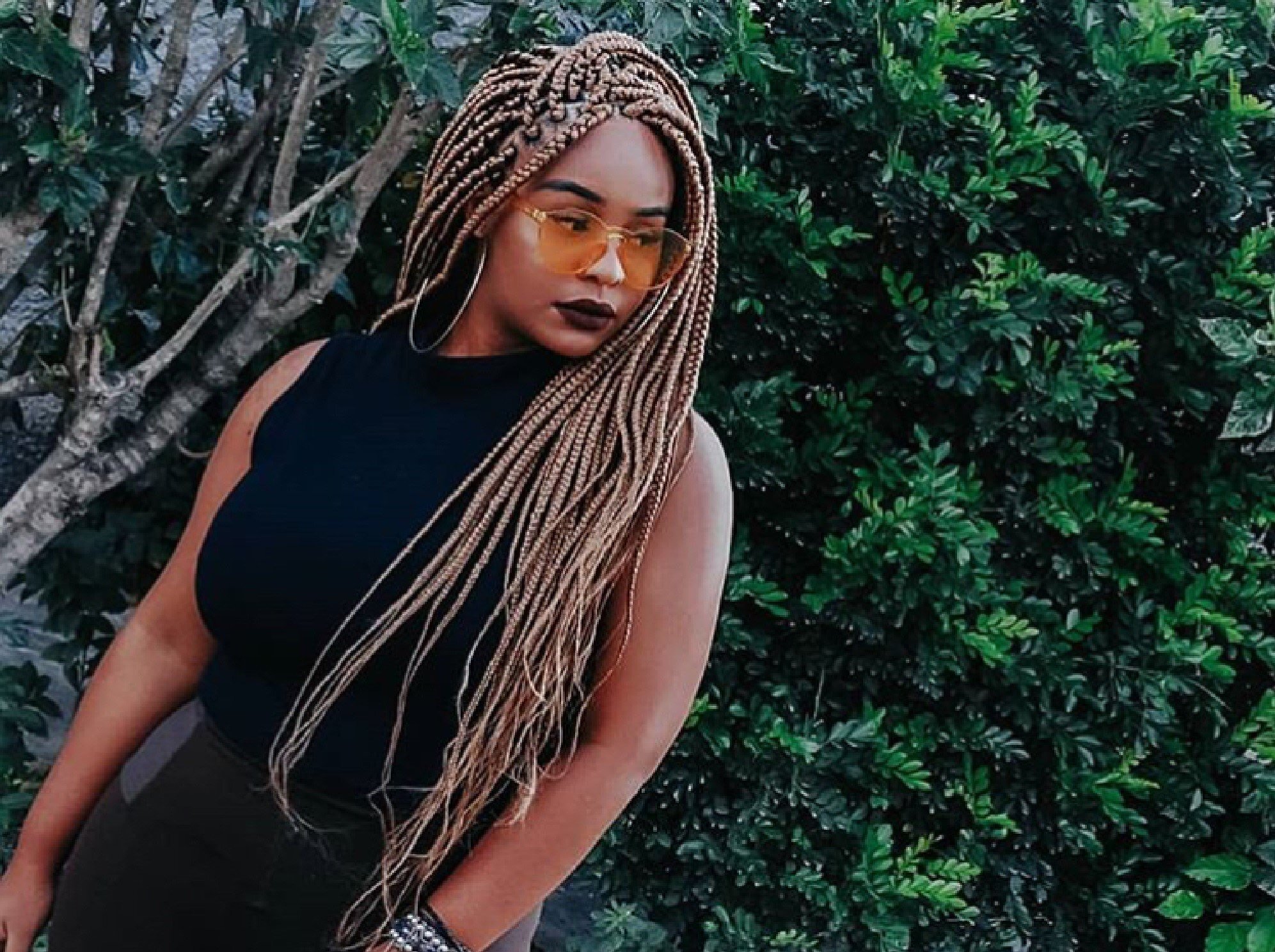 box braids loiro longo