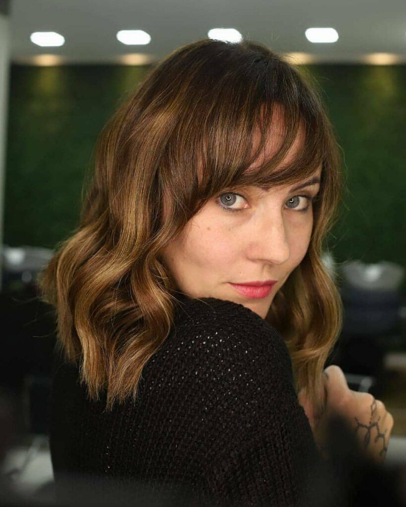 long bob com franjinha