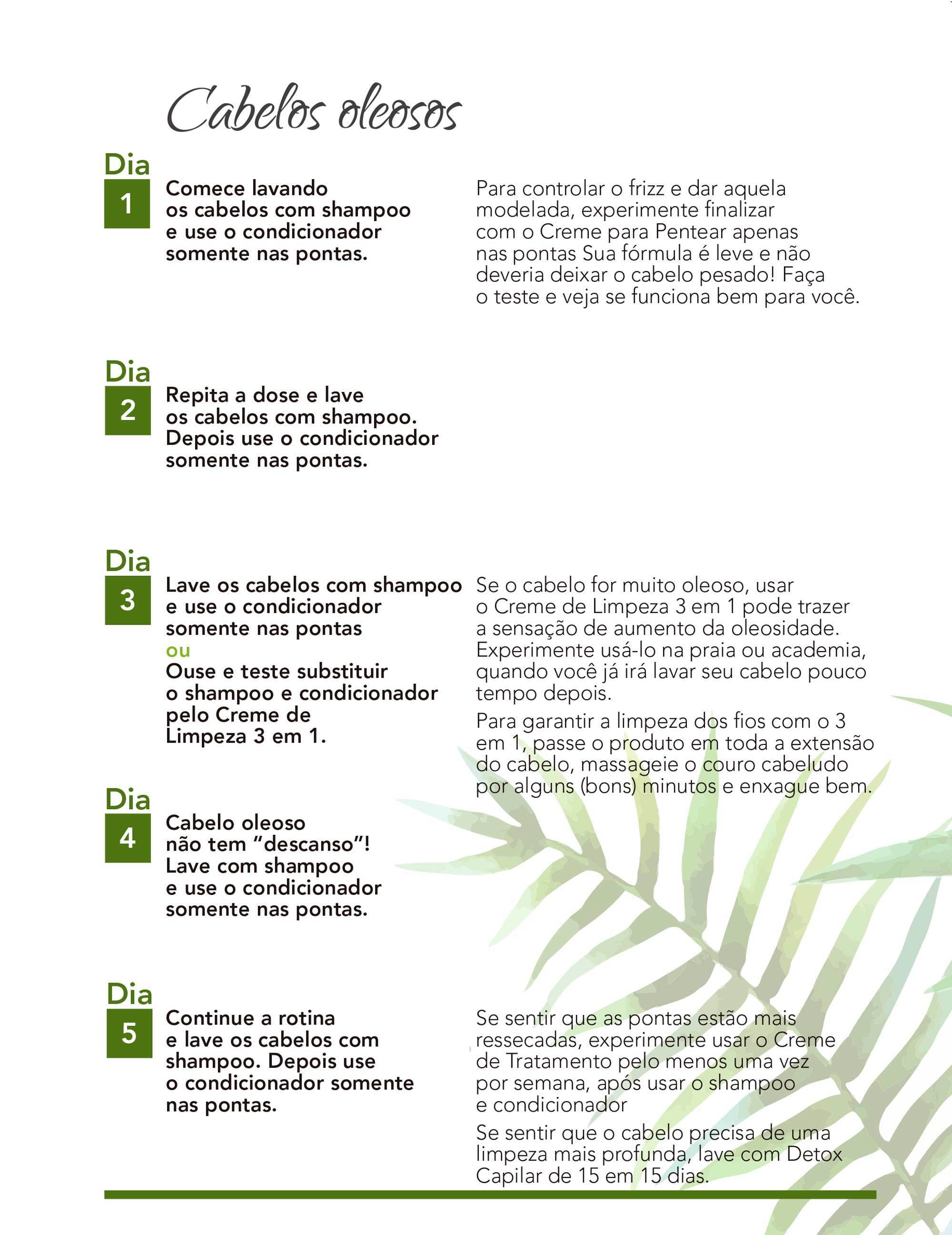 Instruções para uso do TRESemmé Baixo Poo Nutrição