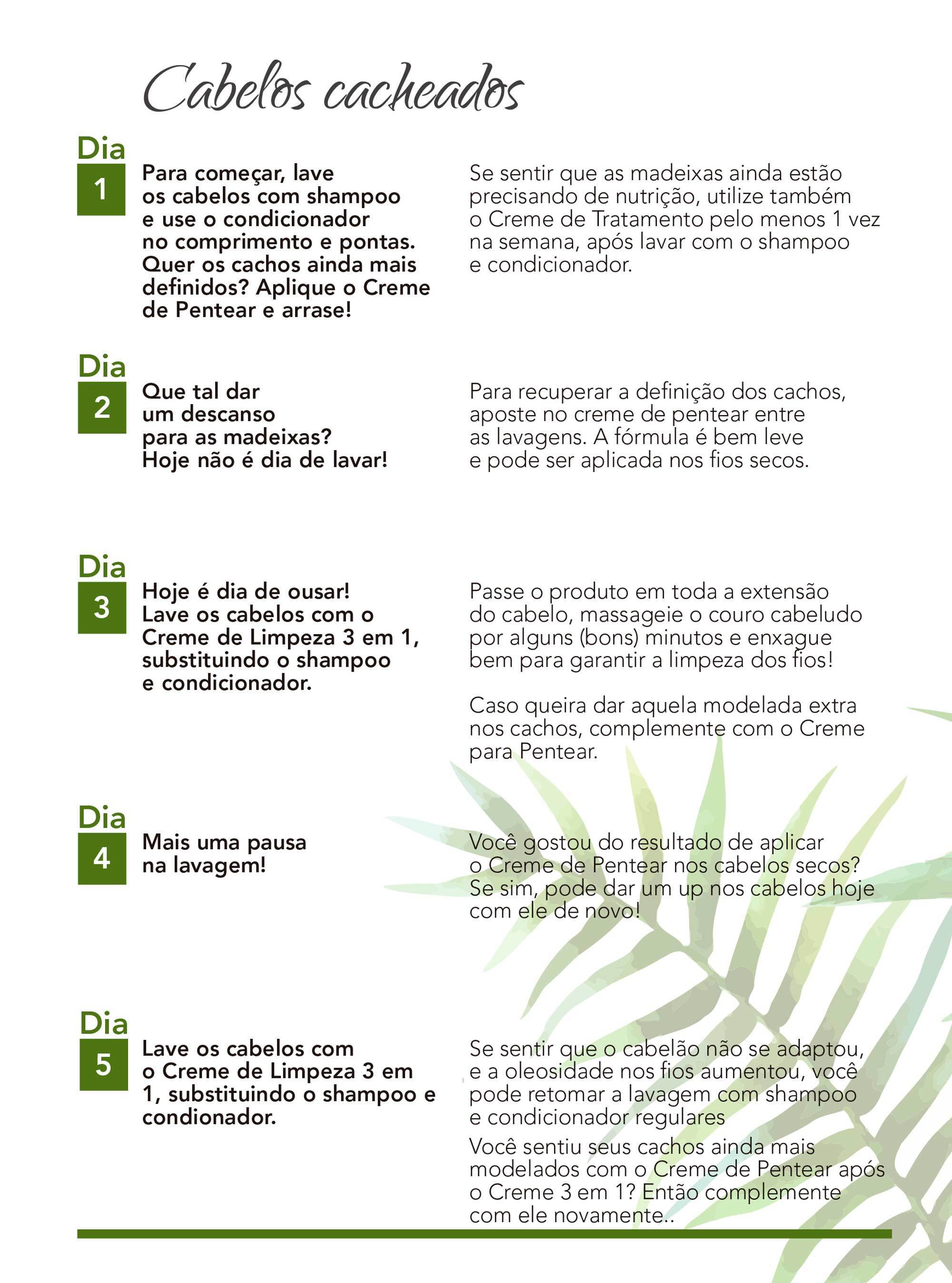 Instruções para uso do TRESemmé Baixo Poo Nutrição