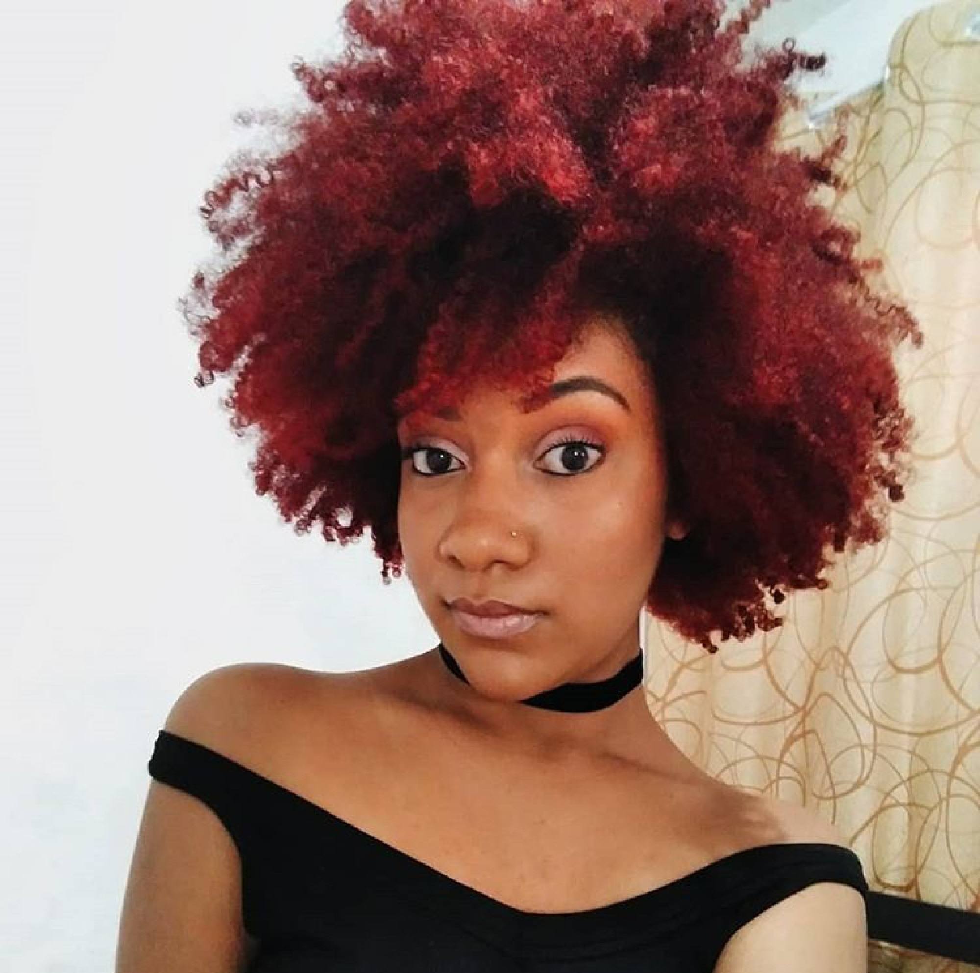 Cabelo crespo black power vermelho