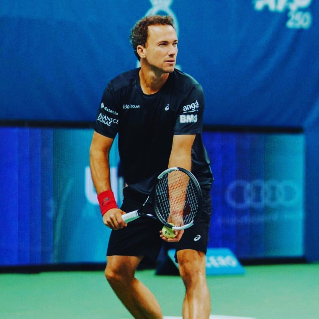 Bruno Soares, jogador de tênis, durante partida