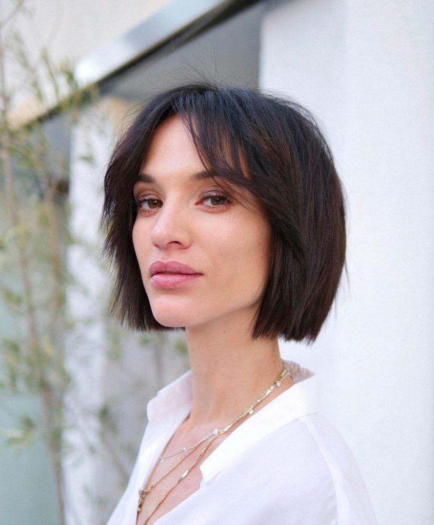 curtain bangs em cabelo curto