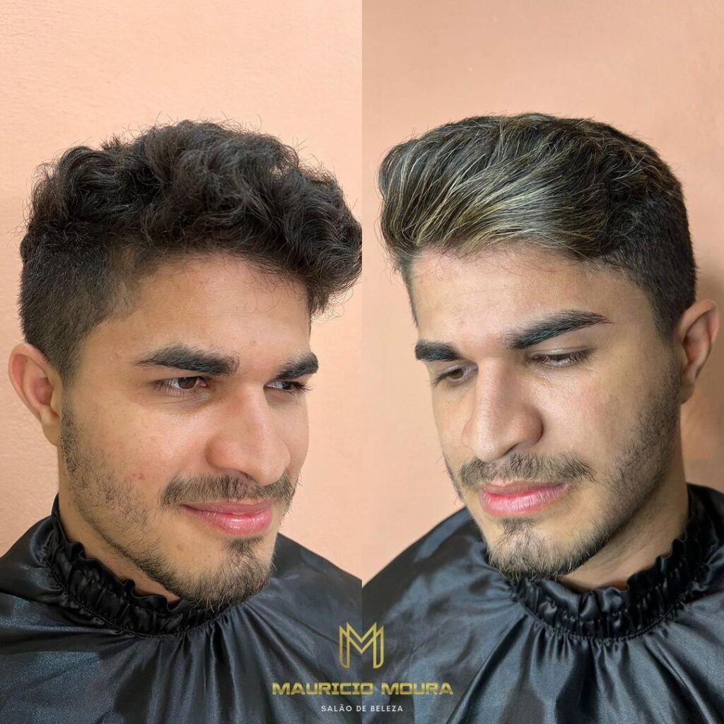 antes e depois de progressiva em homem de cabelo curto