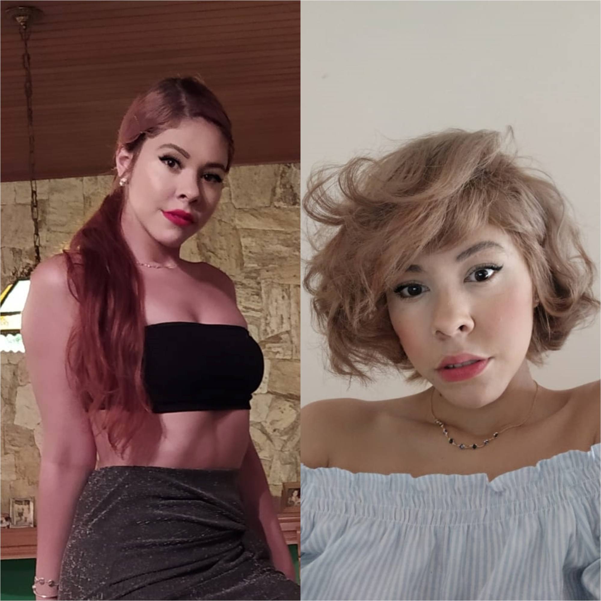 Antes e deppois de mulher que resolveu mudar o cabelo na quarentena e cortou os fios bem curtos