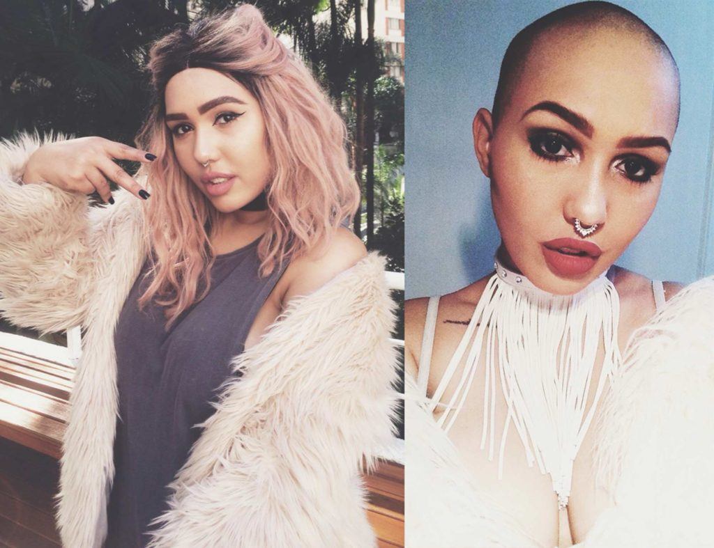 modelo de Mulheres com cabelo raspado