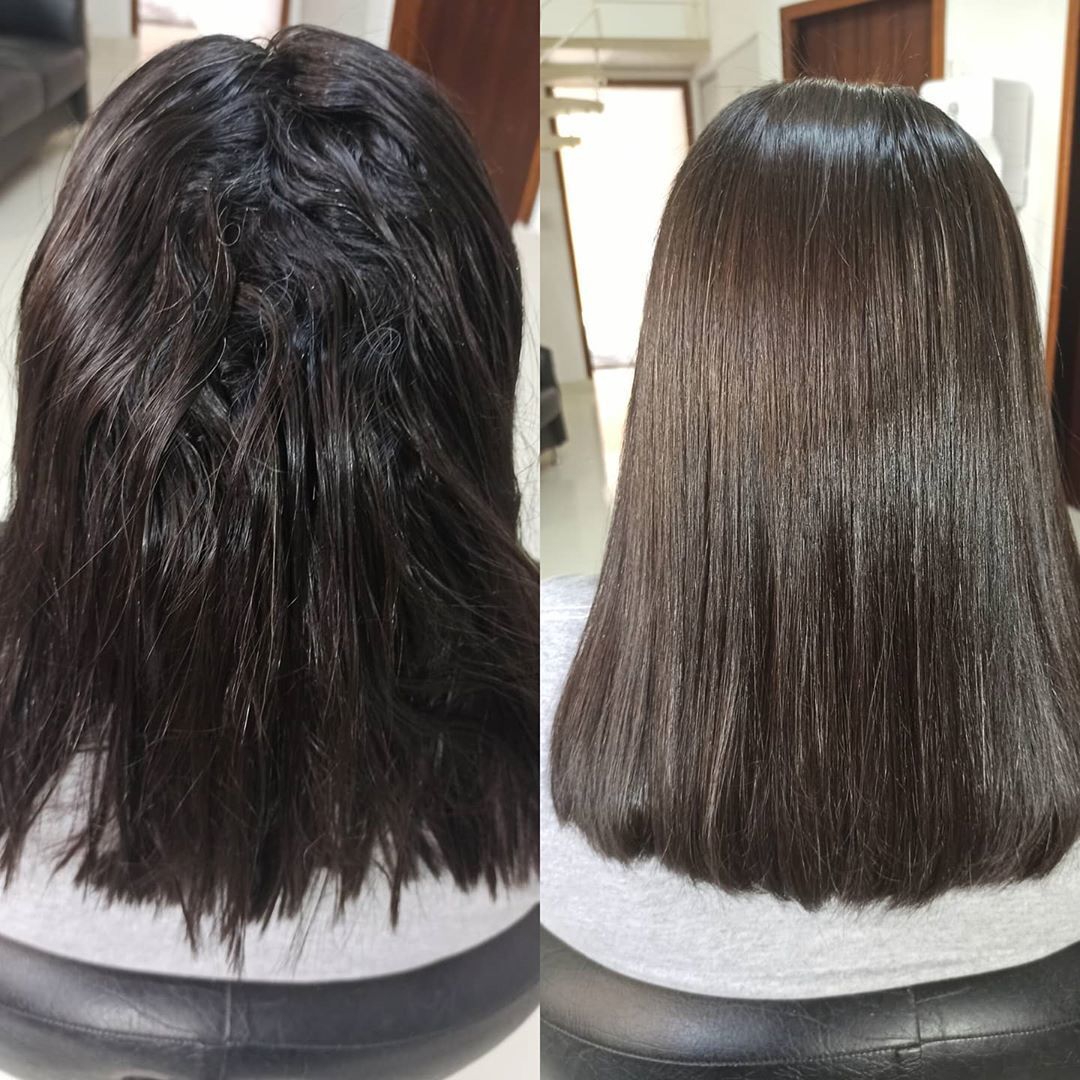 Antes e depois da escova progressiva a laser