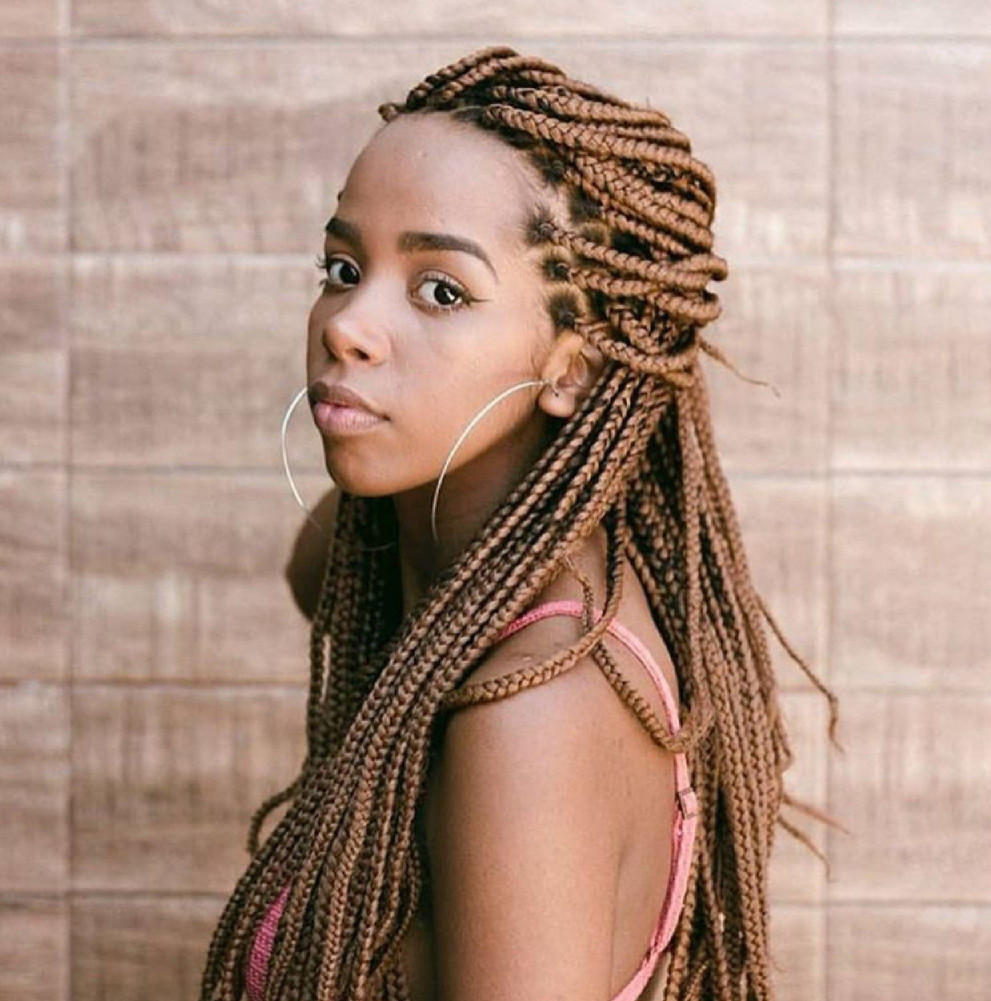 Box braids cor de mel