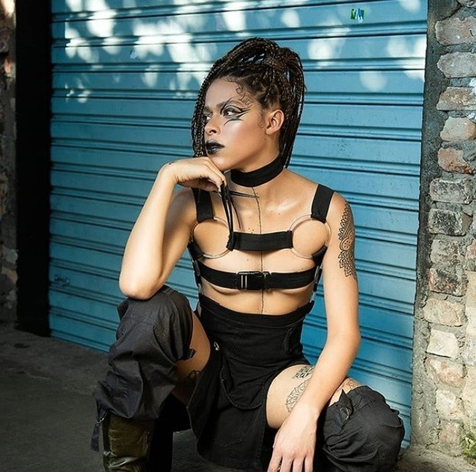 Rosa Luz, artista negra trans com cabelo crespo