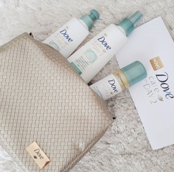 Kit da linha Dove Day 2 com shampoo seco, creme para pentear e spray revitalizador