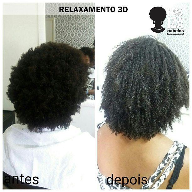 definição de cachos antes e depois do relaxamento 3d