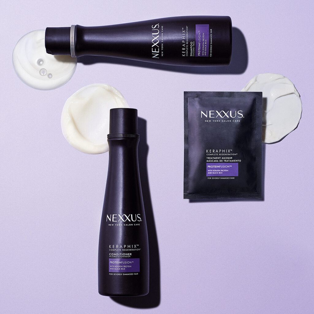 shampoo, condicionador e máscara de tratamento nexxus keraphix