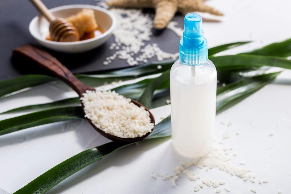 spray com chá de arroz