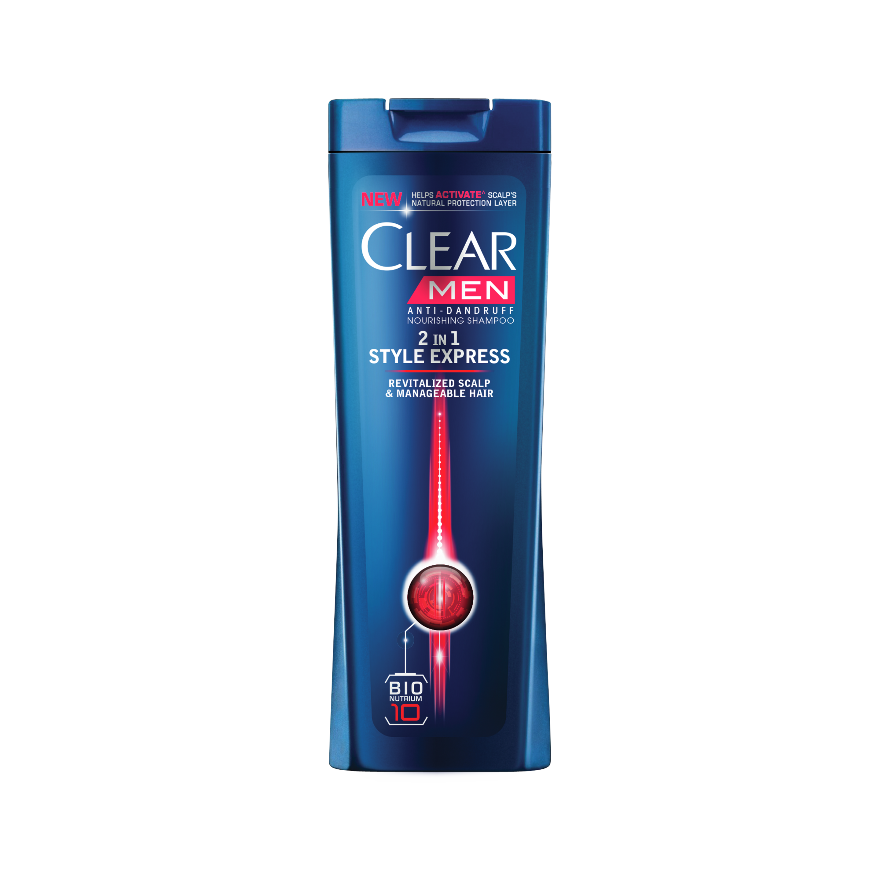 Front of shampoo pack Clear Style Express 2in1 Shampoo 200ml