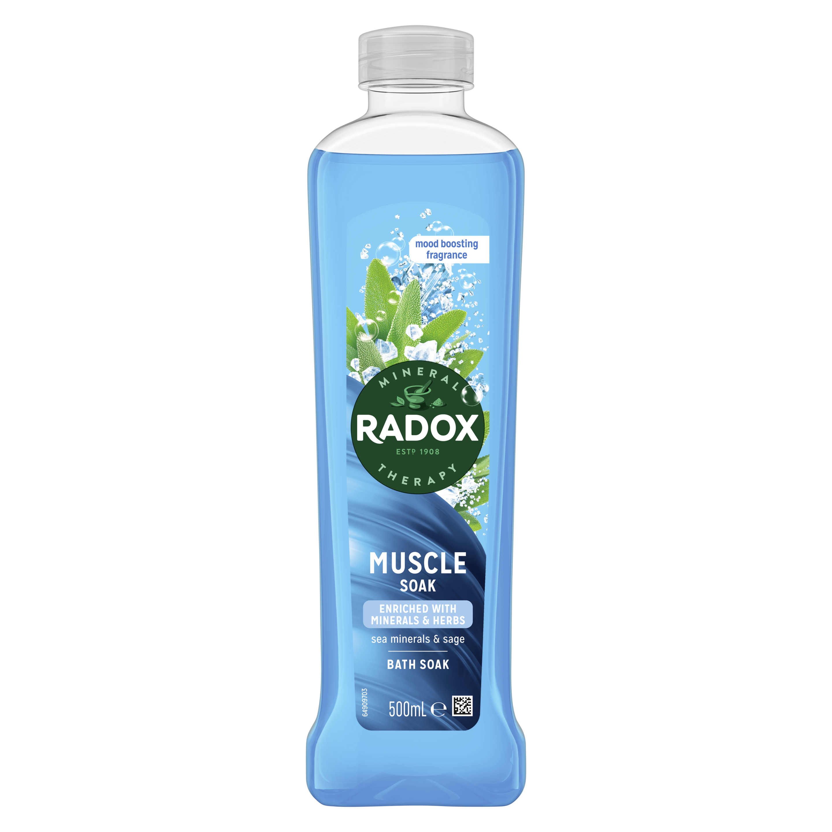 Radox Muscle Soak 100% inspired by nature Bath Soak mood enhancing 500ml packshot
