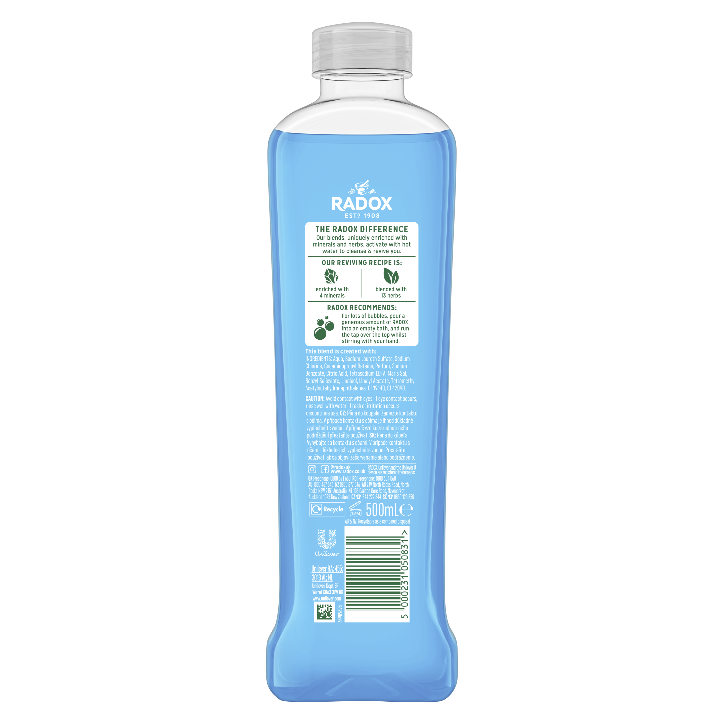 Radox Muscle Soak Bath Soak 500ml with Sea Minerals & Sage