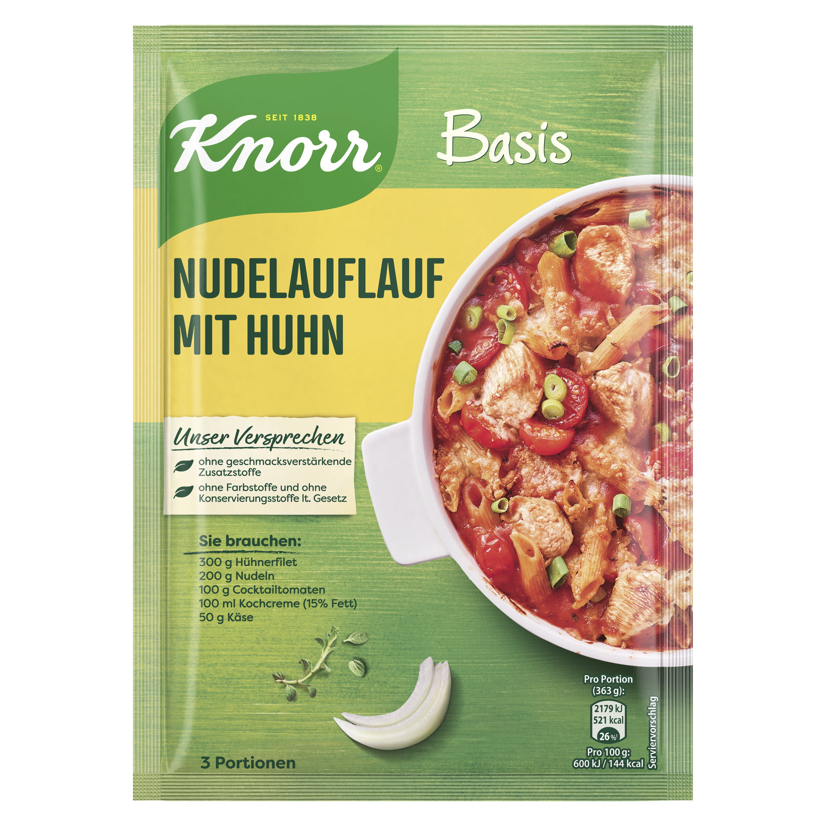 Knorr Basis für Nudelauflauf mit Huhn 3 Portionen