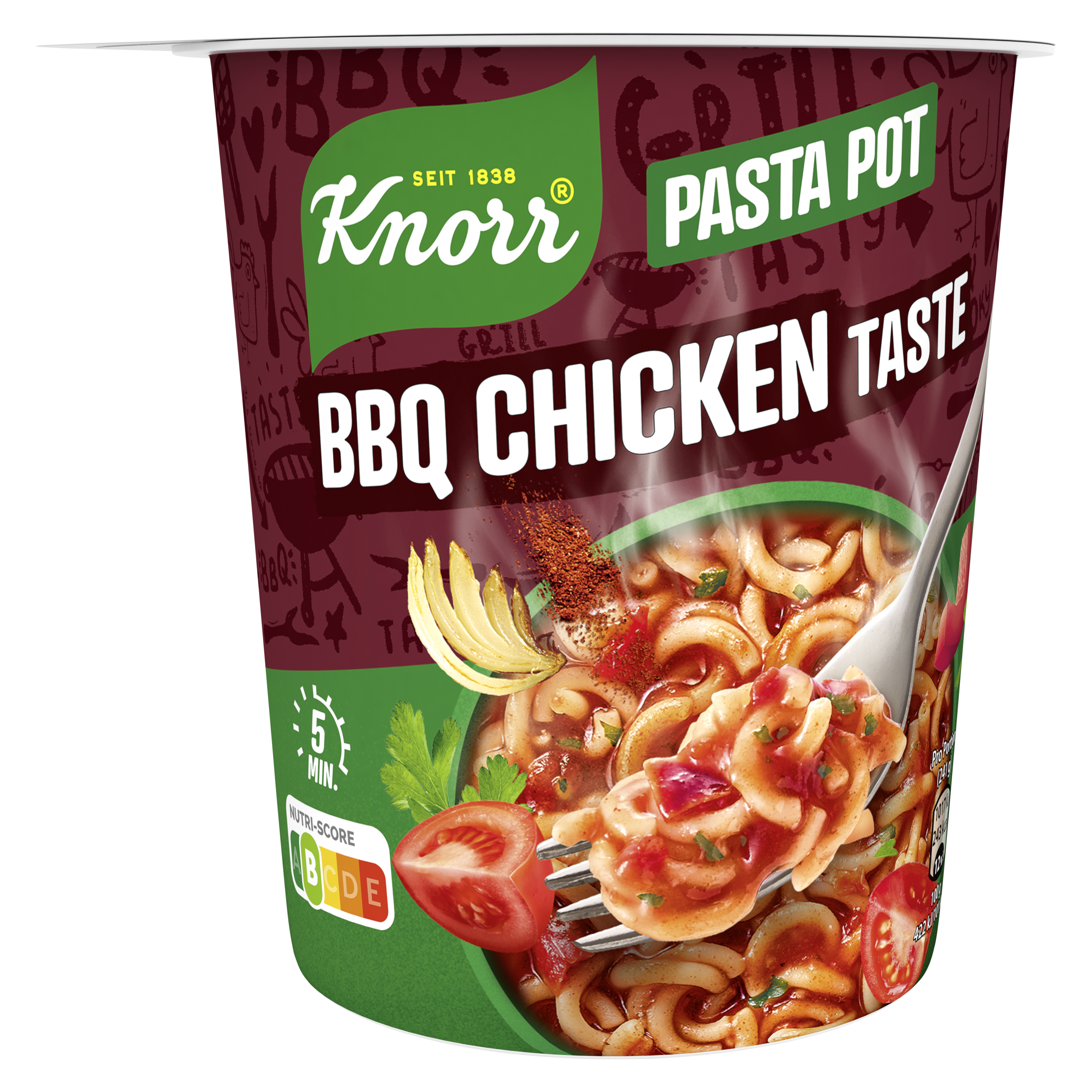 Knorr Pasta Snack Pot BBQ Chicken Taste, 1 Portion