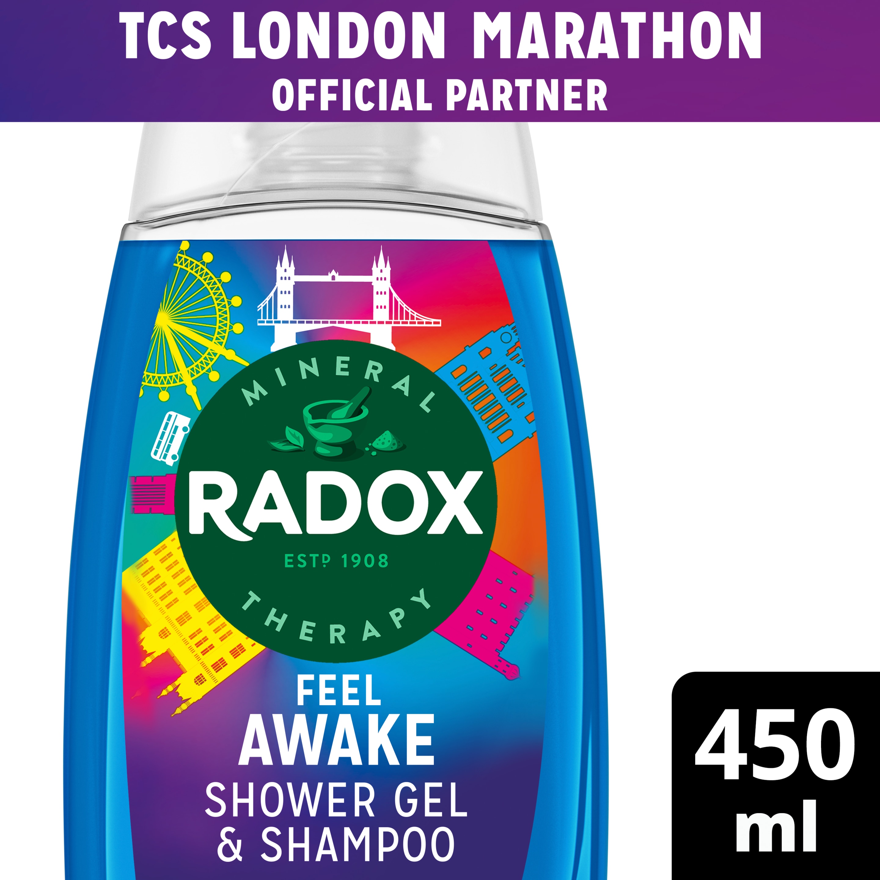 Radox Feel Awake 2-in-1 Shower Gel 225ml with Sea Minerals & Fennel