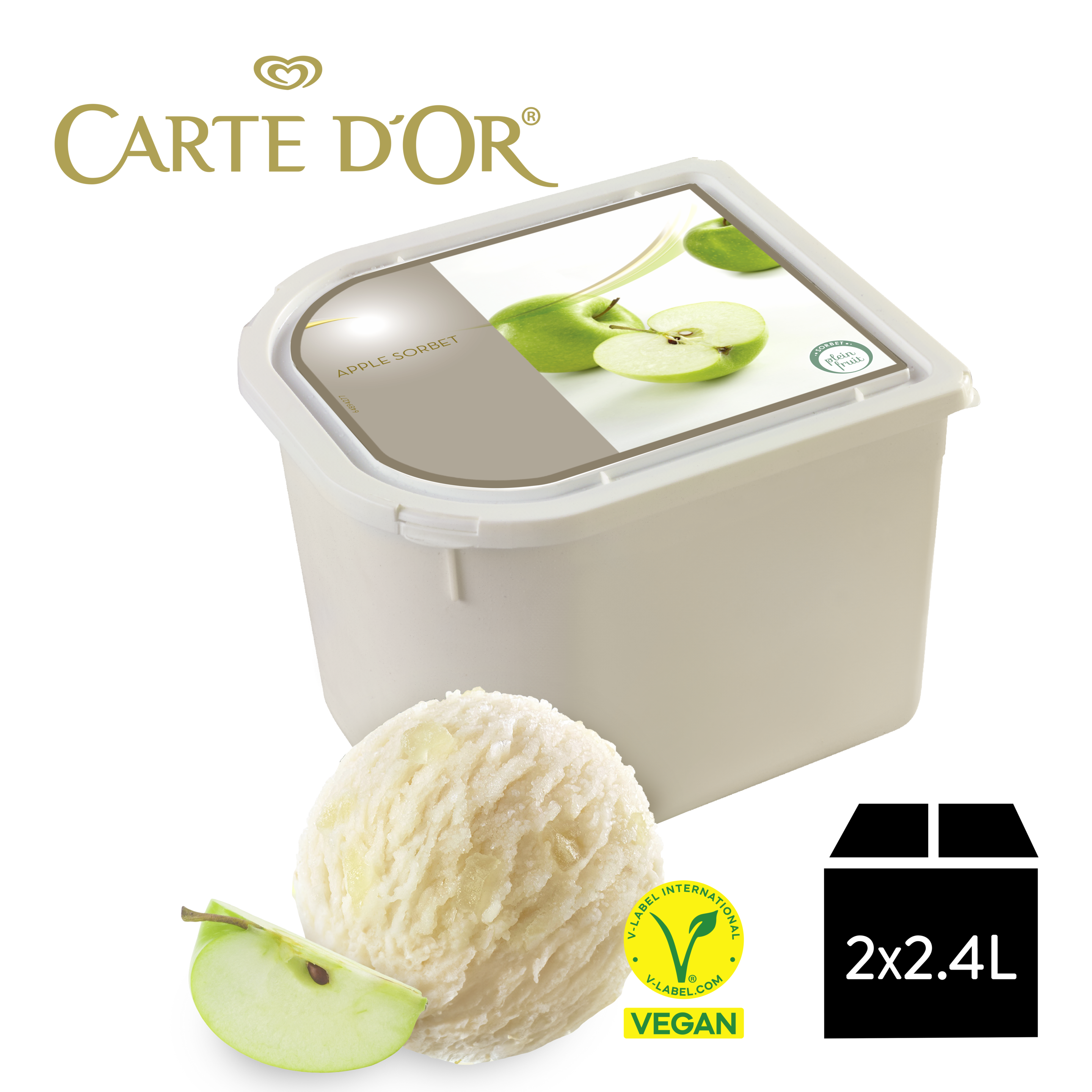 Omenasorbetti Jäätelö Vegaaninen packshot