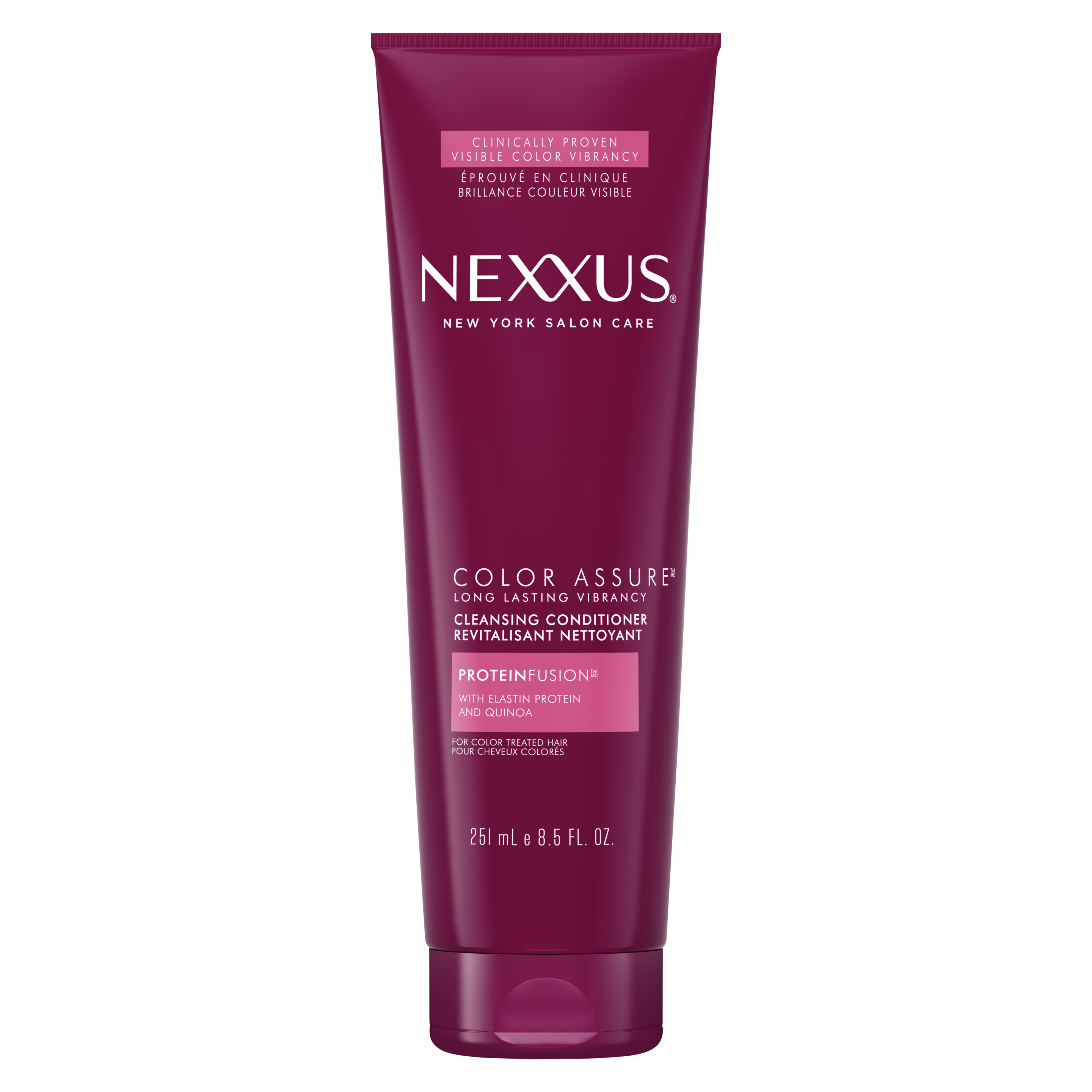 Front of cleansing conditioner pack Nexxus Color Assure Cleansing Conditioner for coloured hair 250ml