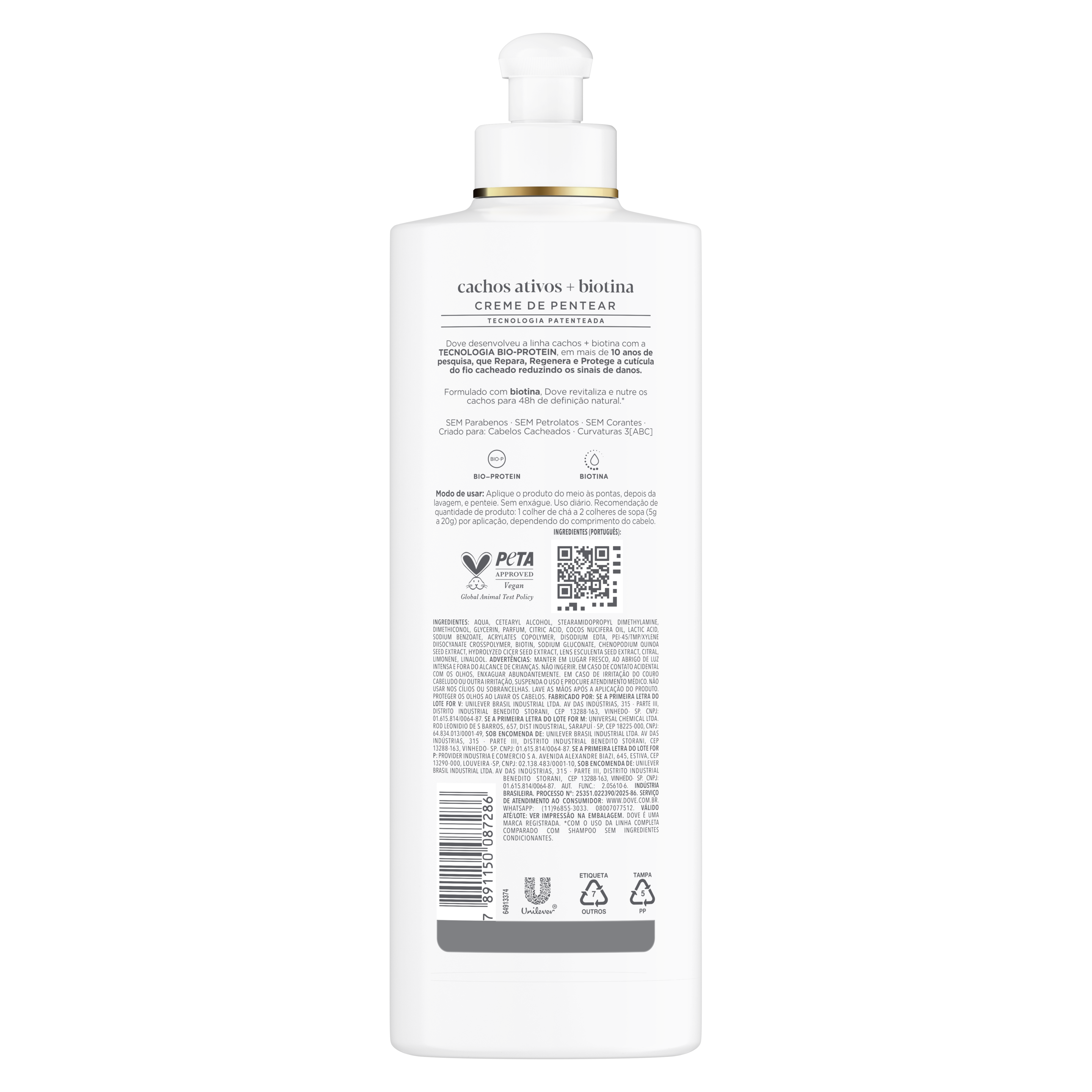 Dove Creme de Pentear Cachos Ativos + Biotina 355ml