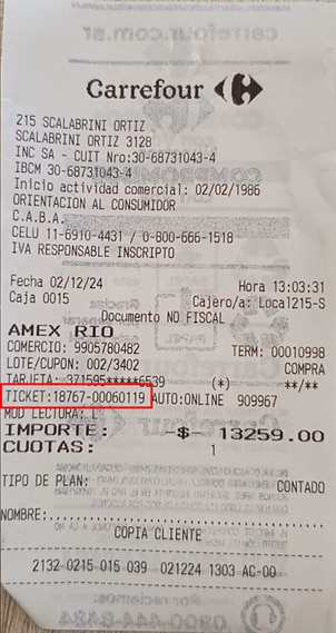 Ticket de supermercado
