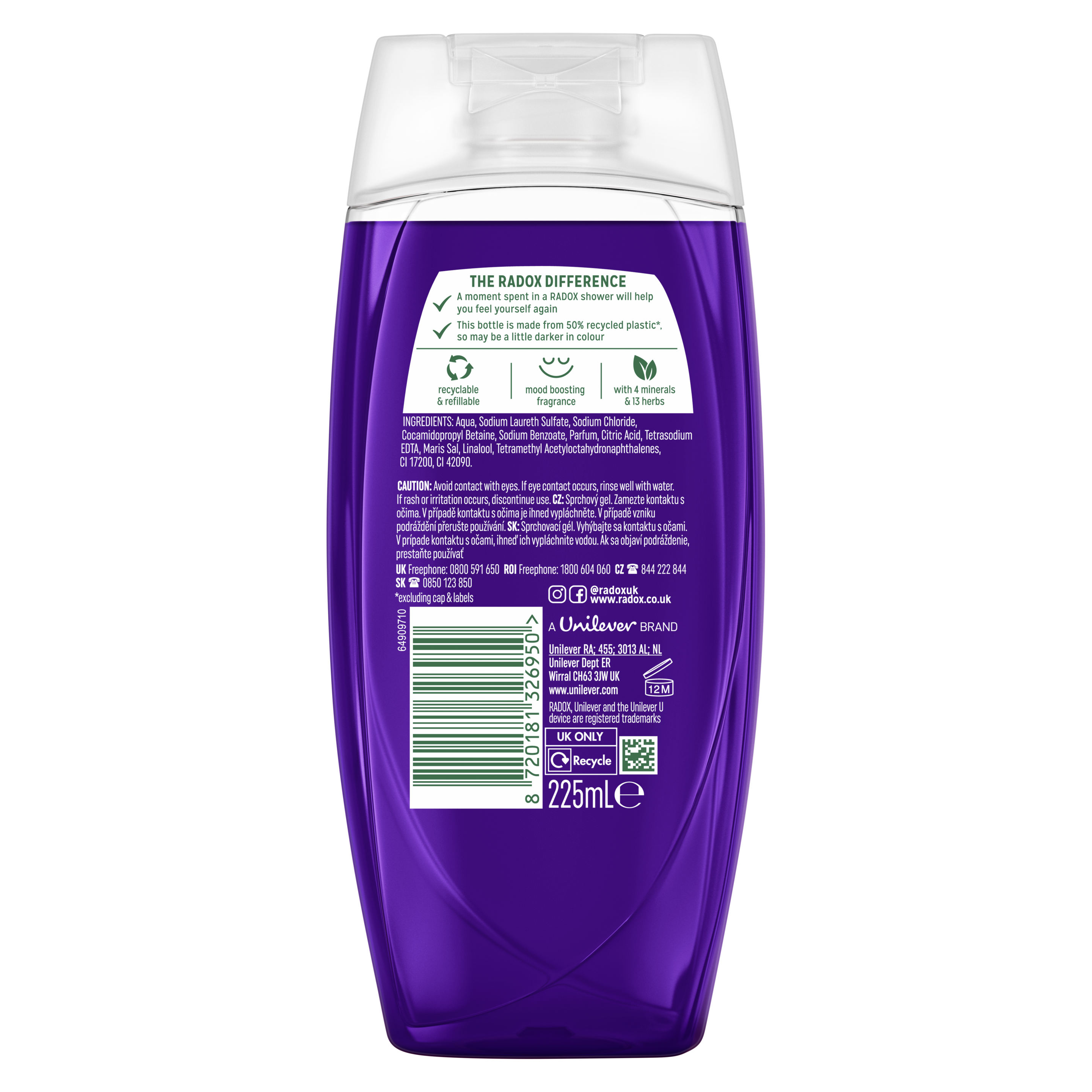 Radox Feel Relaxed Shower Gel 225ml with Lavender & Waterlily
