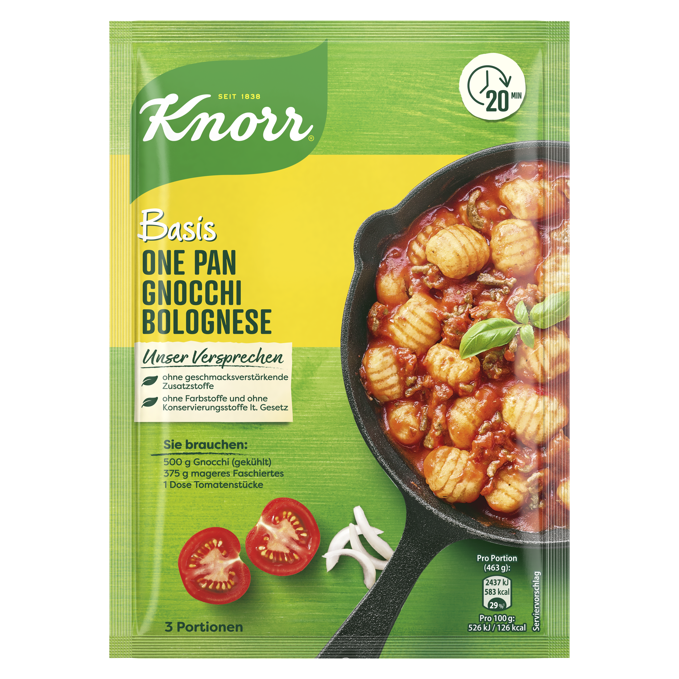 Knorr Basis für One Pan Gnocchi Bolognese 3 Portionen