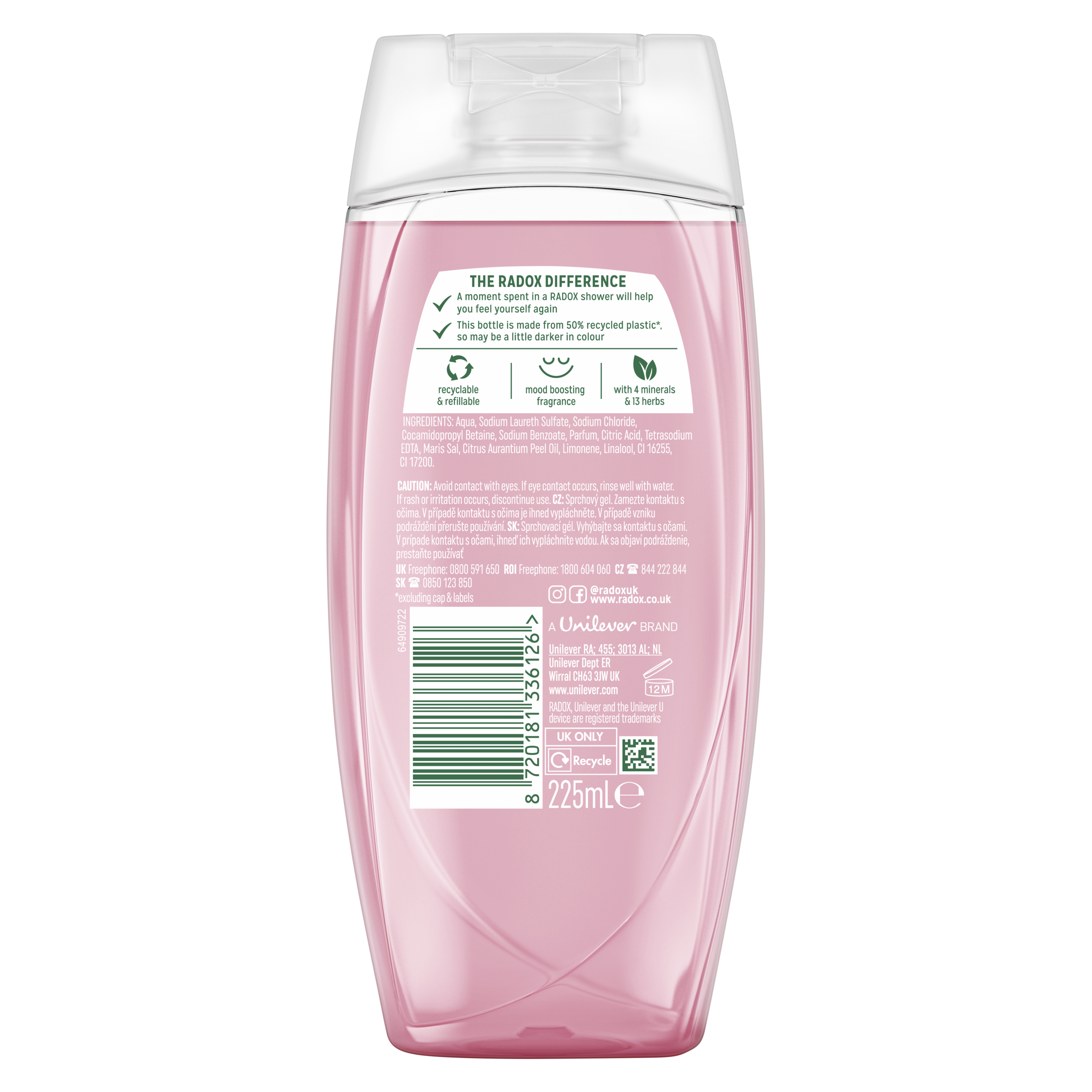 Radox Feel Uplifted Shower Gel 225ml with Grapefruit & Ginger