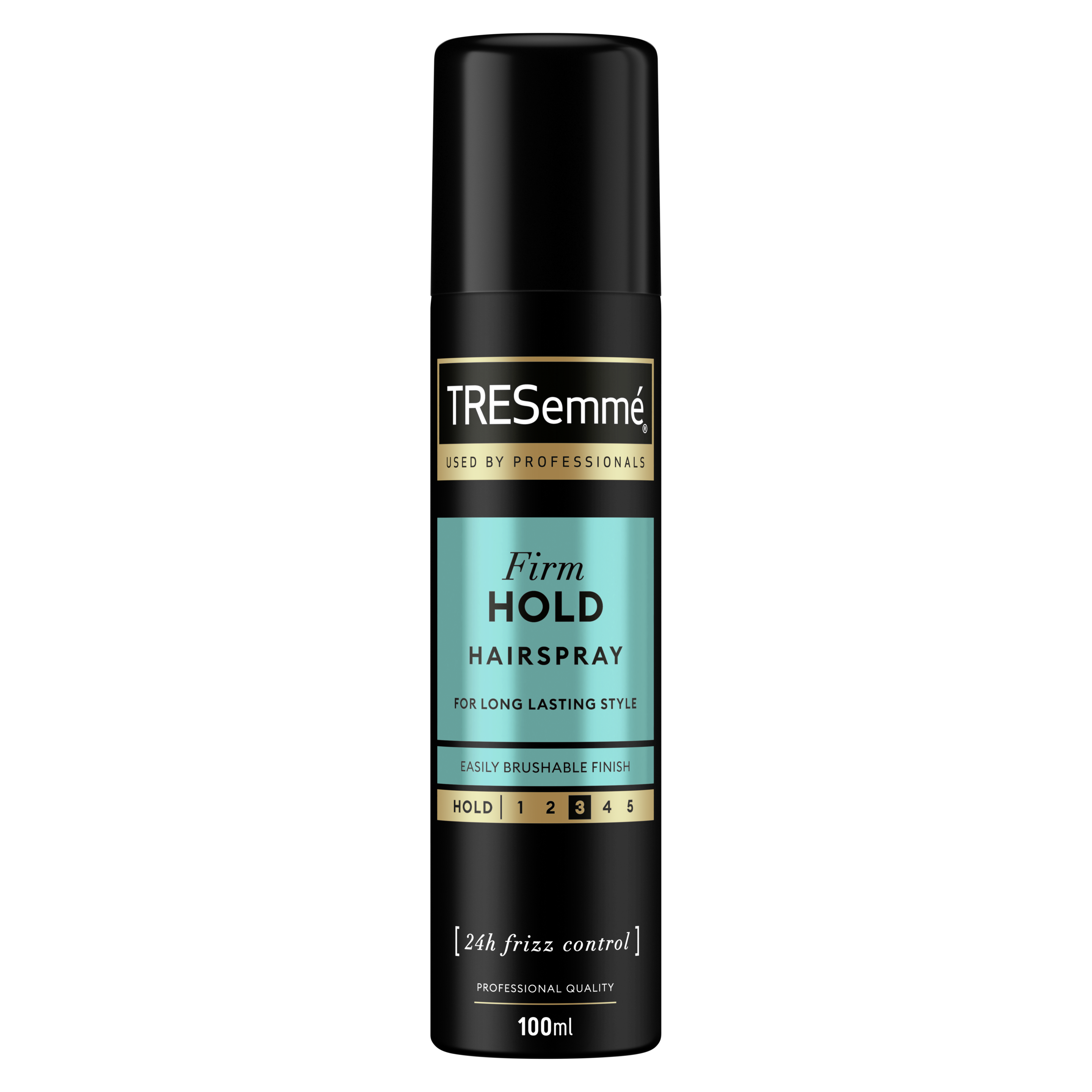 A 100ml can of TRESemmé Firm Hold Hairspray front of pack image