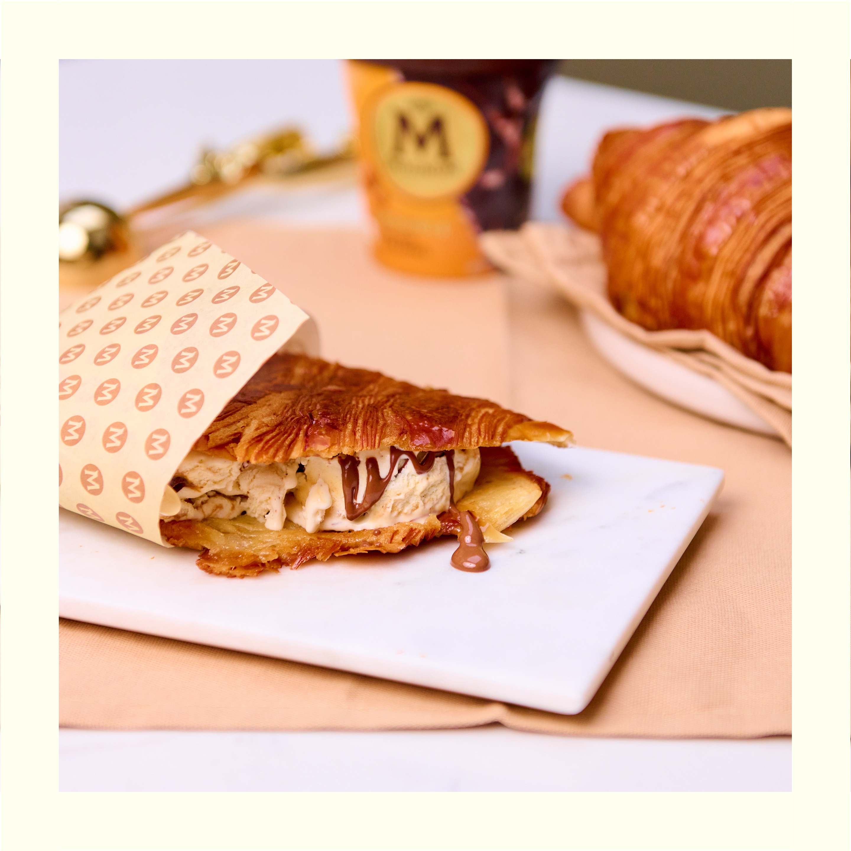 Buttery croissants filled with Magnum®ice cream